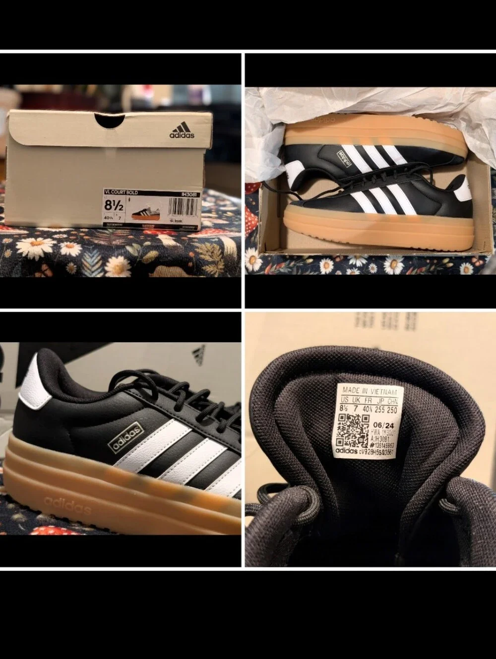 🆕 Women's SIZE 8.5 Adidas VL Court Bold Platform Sneakers